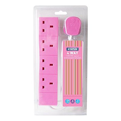 Status S4W1MPINK4 - Aa 1M 4-Way cabo de extensão Socket - rosa (pacote de 1)