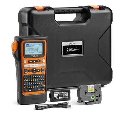 Brother P-Touch E310BTVP - Etichettatrice professionale per nastri TZE larghi 18 mm e tubi termoretraibili HSE larghi 11,2 mm, stampa a trasferimento termico