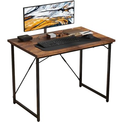 JUMMICO Bureau 80 x 50 x 75 cm, kleine tafel, computertafel, bureautafel voor werkkamer, computertafel, klein voor thuis, kantoor, bruin
