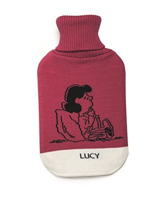 Excelsa 2 liter Lucy warmwaterkruik, rubber, stof, roze, 35 x 19 x 3,5 cm