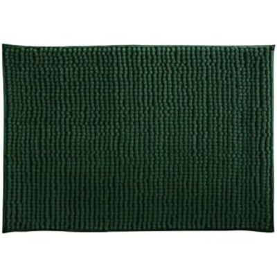 MSV Tapis de Bain Tapis de Douche „Chenille“ Poils Longs Microfibres Moelleux Anti-dérapant 60x90 cm Vert foncé