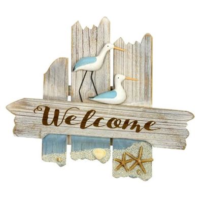 Nauticalia Welcome Sign with 2 Waders, 32cm