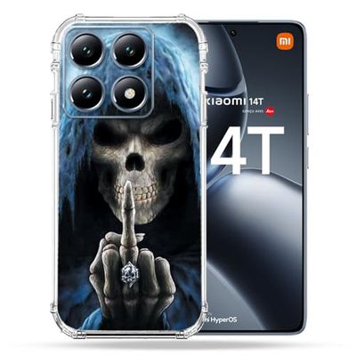 Cokitec Custodia rinforzata per Xiaomi 14T teschio dito