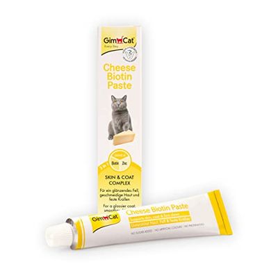 GimCat Cheese Biotin Pasta - Con formaggio aromatico, zinco e olio di lino per il pelo, la cute e gli artigli - 1 tubetto (1 x 200 g)