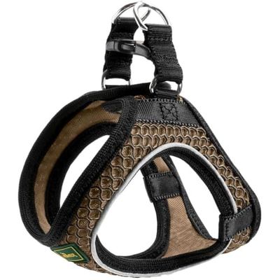 HUNTER Harnais HILO COMFORT pour petits chiens avec maille et éléments réfléchissants, Marron, S