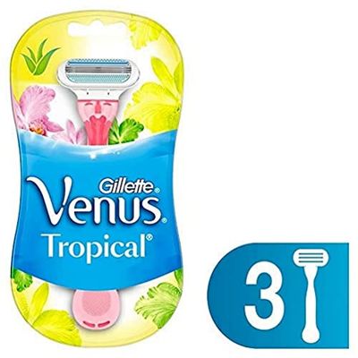 Gillette Venus Máquina de depilação para mulheres tropical, três unidades
