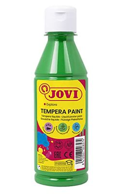 Jovi - Gouache Liquide, Bouteille de 250ml, Couleur Vert Clair, Peinture à Base d'ingrédients naturels, Facile à Laver, sans Gluten, Idéal pour l'usage Scolaire (50217)