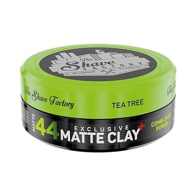 The Shave Factory Exclusive 44 Matte Clay - Tenuta extra forte con Tea Tree, finitura opaca per tutto il giorno, aggiunge volume e consistenza, senza appiccicosità o residui - 150 ml