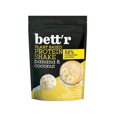 Bett'r BIO Protein Shake Banane et Noix de Coco-Bio, Vegan, Sans Gluten, Sans Soja et Sans Produits Laitiers - 450g