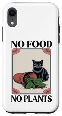 No Food No Plant Cat Lover Plant Kitten Funny Cat Coque pour iPhone XR
