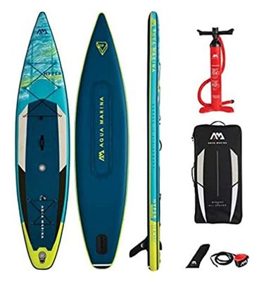 Aqua Marina Hyper Touring, Inflatable Stand Up Paddle Board (iSUP) Package, 381 cm Length, Blue