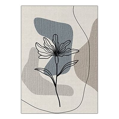 Arterby's® - Premium Poster Quadro Cornice Tela Canvas Dipinto Mood -Illustrazione Line Art e Foglie Minimal - Made in Italy - HD Tela (senza cornice) 50x70 cm A0012 D0021