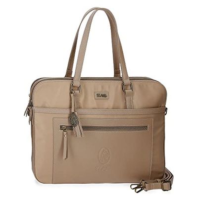 joumma bags,s.l. El Potra Wool, Casual, Black, 22 x 25 x 10 cm, Polyester and PU, Black, Casual Backpack, beige, pc briefcase