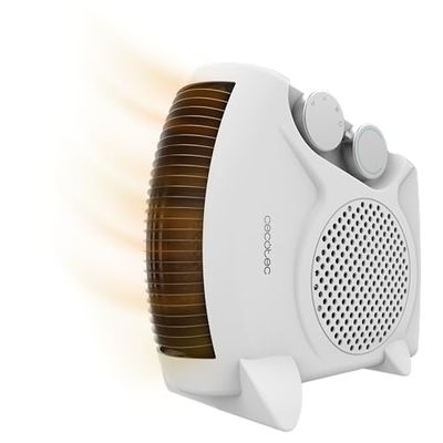 Cecotec Elektrische Lage Verbruik Kachel ReadyWarm 2000 Max Dual White. Ventilatorkachel 2000 W, 65º Oscillatie, 3 Modus, Instelbare Thermostaat, Dekking Gebied 20 m2, Wit