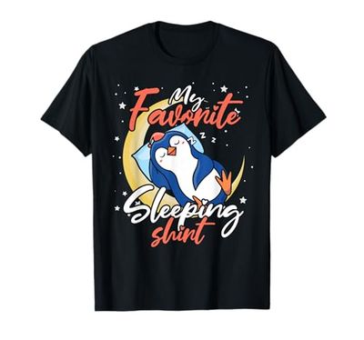 Antarctica Animal Napping Moon Sleepy Nap Sleeping Penguin T-Shirt