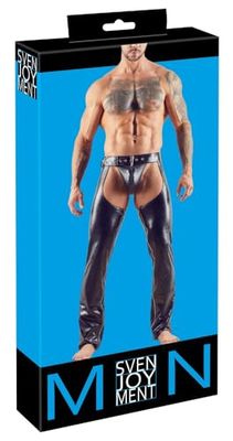 Svenjoyment Imit. Leath. Chaps Men XL Zwart