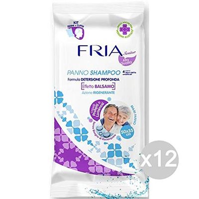 Fria Set 12 Salviette Adulti Shampoo 50/35 Cura E Trattamento dei Capelli, Multicolore, Unica