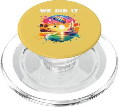Paracaídas Paracaídas viento surf pareja luna de miel PopSockets PopGrip para MagSafe