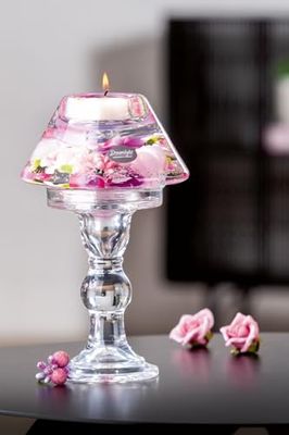 Pack of 2 Dreamlight, Tealight Candle Holder, Lamp Memphis, Rose, Glass, Pink, PU 2, H. 20 cm, D. 12 cm