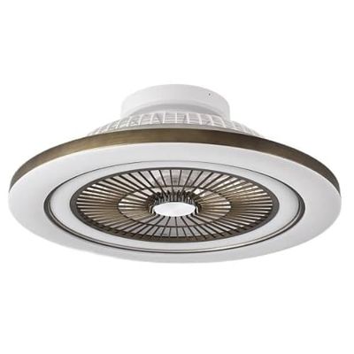 Brightium Ventilateur CC 72 W 5 pales 22 x 58 x 58 cm 6 vitesses télécommande minuteur variateur d'intensité éclairage 6120 lm Idéal pour la maison et le bureau.