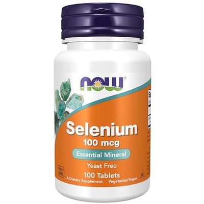 Now Foods, Selenium (Selenio), 100mcg, Sin Levadura, 100 Comprimidos veganos, Probado en Laboratorio, Vegetariano, Sin Gluten, Sin Soja, No GMO