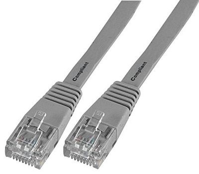 Pro Signal PSG90649 Flat Cat5e LSOH Ethernet Patch Lead, 5m, Grey
