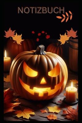 Halloween Notizbuch, Buch: Das perfekte Geschenk für Halloween Liebhaber & Fans, Buch mit Kürbismotiv, Liniert, A5: Tagebuch, Journal, Taschenbuch, ... Motiv, blanko, Frauen & Männer, Deko, Inddoor