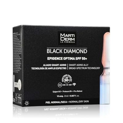Martiderm Black Diamond Epigence Optima SPF 50+ - Filtro Solar Facial, 30 ampollas x 2 ml