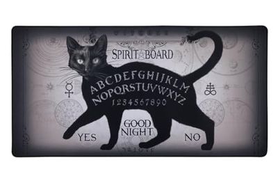 Konix Alchemy Tapis de Souris Gaming XXL 90 x 46 cm - Surface Microfibre antidérapante - Caoutchouc - Motif Planche de Ouija - Noir