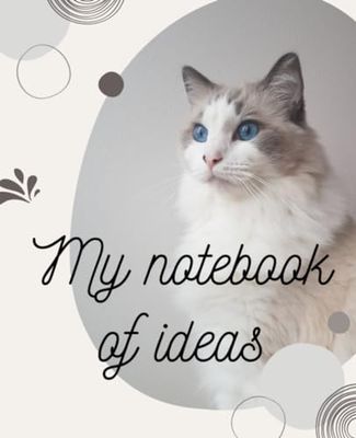 My Notebook Of Ideas: Cat Notebook Journal - Blank horizontal ruled 110 pages