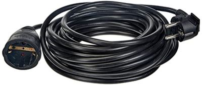 uniTEC 44567 - Cabo de extensão schuko (H05VV-F 3G, 1, 5 mm², 10 m), preto