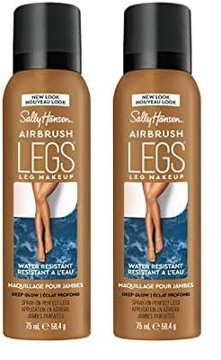 Sally Hansen Airbrush Legs, Maquillaje para Piernas Spray 04 Deep 75 ml (Paquete de 2)
