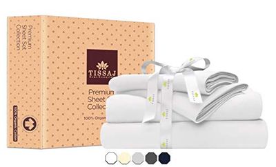 Set voor 100% GOTS gecertificeerd - 300TC draadtelling - fijnste luxe beddengoed - lang nietsateen weefsel - 1 hoeslaken, 1 plat laken en 1 kussensloop
