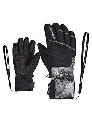 Ziener Lary AS, Guanti da Sci/Sport Invernali, Impermeabili, Traspiranti, in Lana Alpina. Bambini, Stampa Grigio, 4