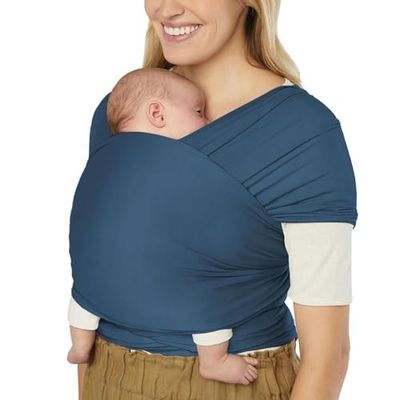 Ergobaby bärsjal för nyfödda upp till 11,3 kg, Aura Knit bärsjal, elastisk och andas, unisex bärsjal, Twilight Navy
