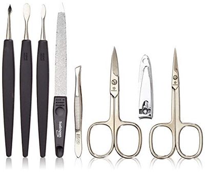 Pfeilring Action Manicure Trousse 8 pièces avec coupe-ongles Marron foncé