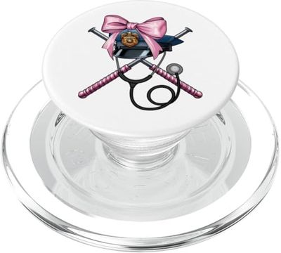 Coquette Bow Correctional Nurse Prison Nurse Girl Mom Mama PopSockets PopGrip for MagSafe