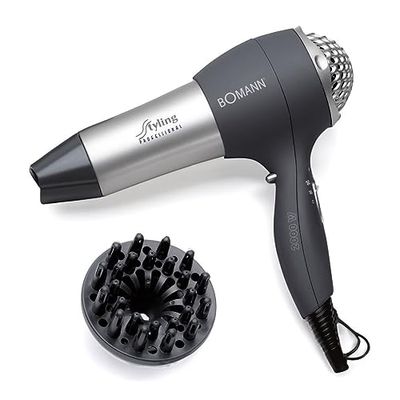 Bomann® HTD 889 CB Haardroger met diffuser en vormmondstuk, haardroger met "Cool Shot" voor glanzend haar, haarföhn met 3 standen en 2 blaasstanden, 2000 watt