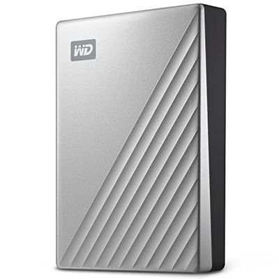WD My Passport Ultra for Mac 5 TB (Compatibel met USB-C, Software voor apparaatbeheer en back-up met wachtwoordbeveiliging, 256-bits AES-hardwareversleuteling) Zilver