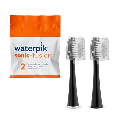 Waterpik Testine di ricambio per spazzolino Sonic-Fusion SFFB-2EB, 2 conti, colore: nero