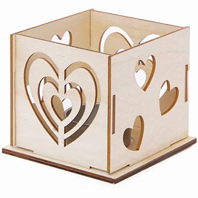 Baker Ross Kits de Porte Bougie en Bois - Lot de 4, Articles de Bricolage en Bois pour Enfants (FC381)