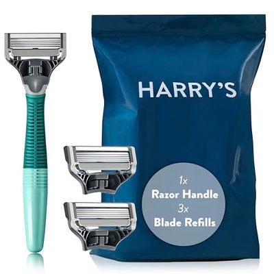 Harry's Starter Set, Includes Weighted Handle and 3 Razor Blade Refills