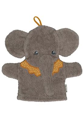 Sterntaler Baby Unisex rękawica do mycia Baby GOTS rękawica do zabawy i mycia słoń Eddy - myjka dla dzieci, myjka dla dzieci - szara