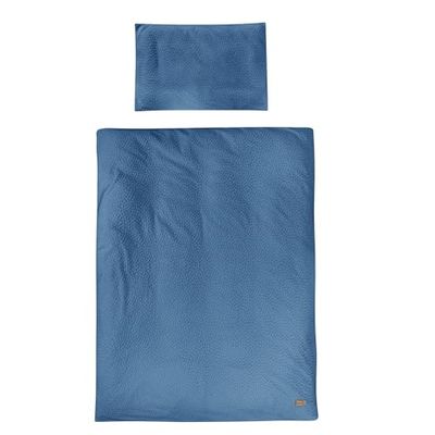 roba Kinderbeddengoed Seashells Indigo 100 x 135 cm, beddengoedset, 2-delig, biologisch katoen, GOTS en Oeko-Tex 100 gecertificeerd, blauw