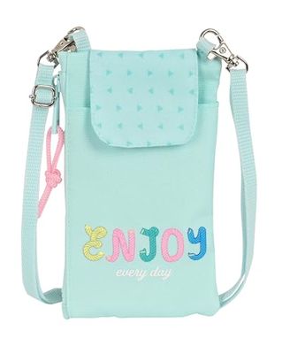 BlackFit8 Enjoy - Porte-téléphone Portable, Porte-Monnaie, pour téléphone Portable, en Tissu recyclé, Confortable et Polyvalent, qualité et résistance, 19 x 10 cm, Couleur Vert Menthe Pastel, Vert