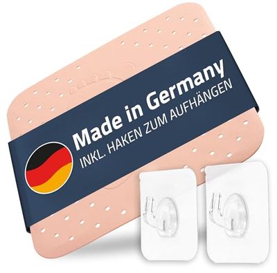 Tappetino doccia Step ca. 54 x 54 cm, rosa, 100% TPE, con 2 ganci, privo di PVC, ftalati, piombo, lattice, certificato TÜV, prodotto in Germania