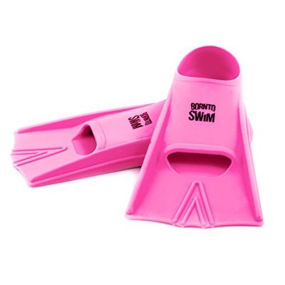 BornToSwim Simfenor korta träningsfenor gjorda av silikon, unisex_vuxen, kort silikon träningsfenor, FIN-XX-U-A-XX-44-46, rosa, 44-46 (EU)