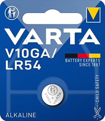 VARTA V10GA - LR54, 4274101401, Batteria Alcalina a Bottone, 1,5 Volts, Diametro 11,6mm, Altezza 3,05mm, confezione 1 pila