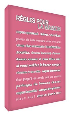 Feel Good Art Bloc Décoratif Règles pour la Maison Vieux Rose 10,5 X 7,4 X 2 cm