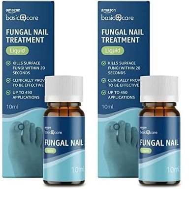 Amazon Basic Care Liquido per il trattamento micotico delle unghie, 10ml (Confezione da 2)